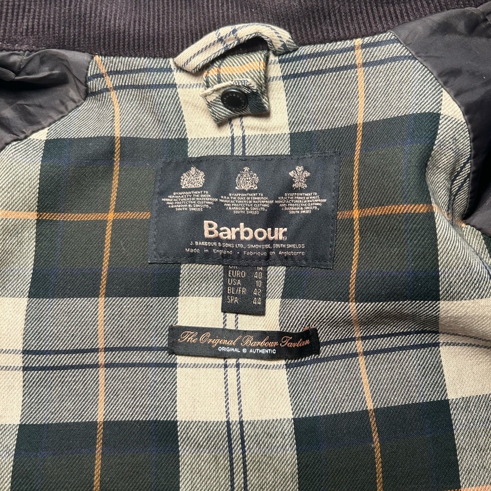 Barbour Beadnell Waxed Jacket in Olive with Vest Insert - UK14 / US10 - Picture 2 of 8